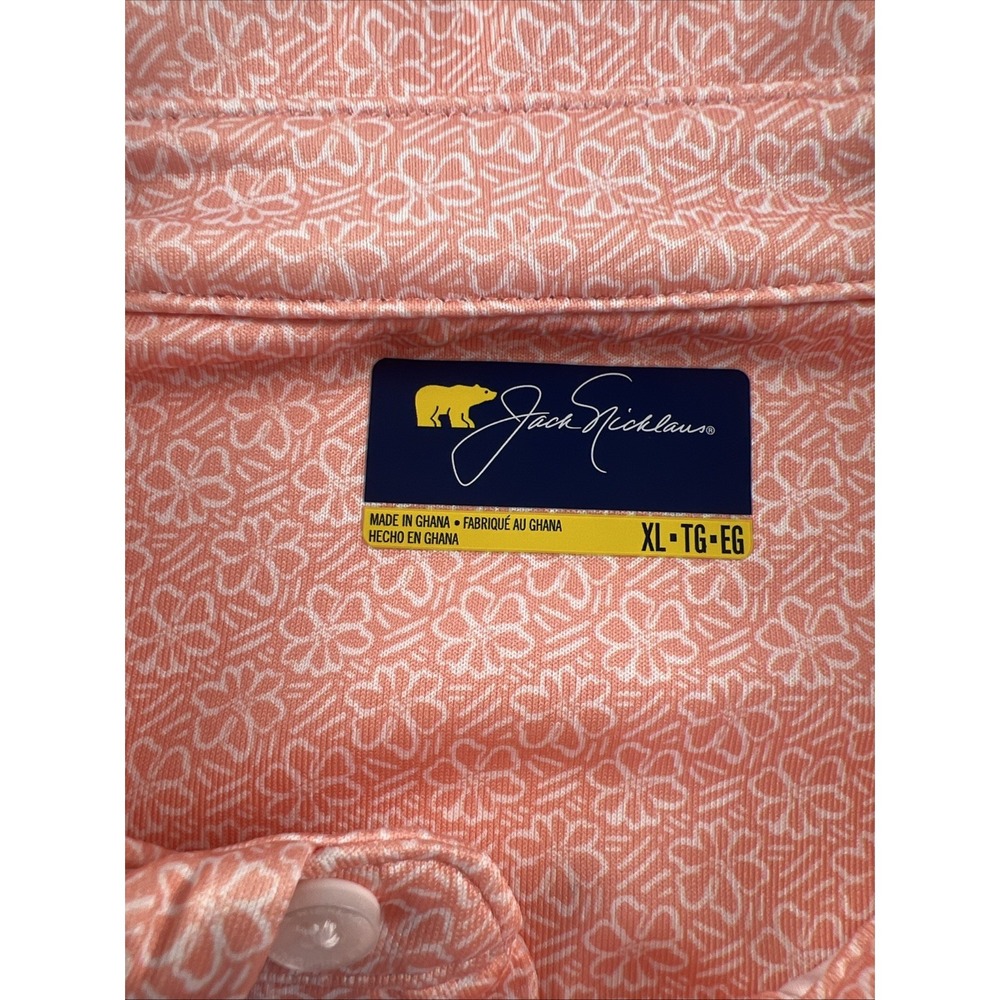 Jack Nicklaus Men's Golf Polo Shirt Performance Salmon Size XL - Picture 2 of 7